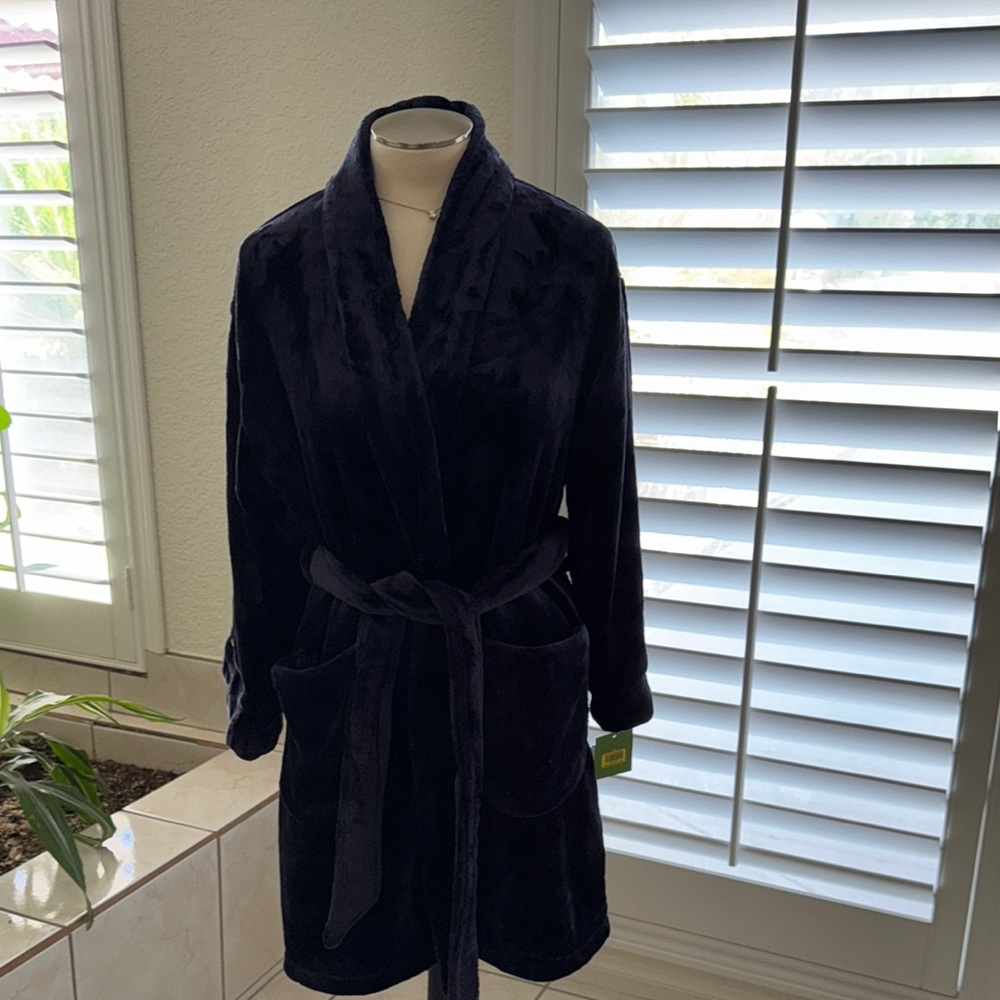Kate Spade Navy Embroidered Robe - Picture 9 of 14